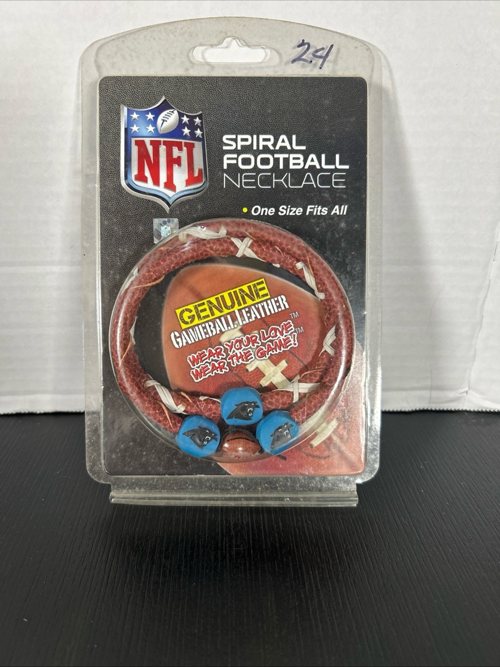 Carolina Panthers NFL Spiral Football Necklace